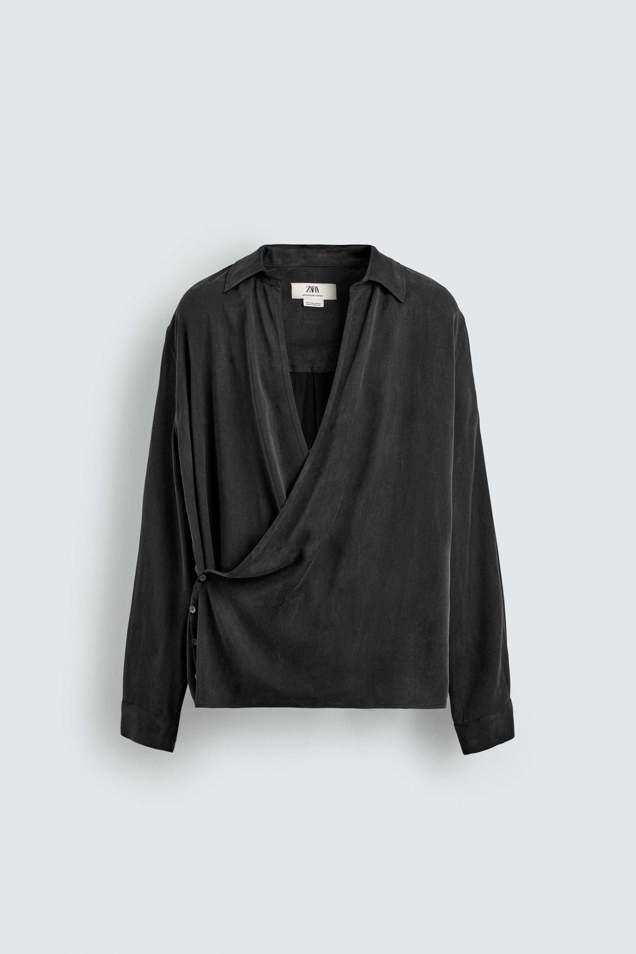 FLOWY WRAP SHIRT